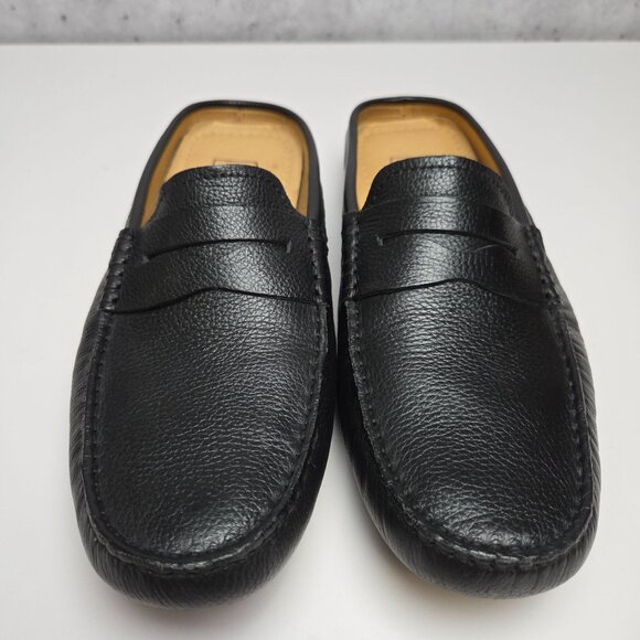 Mercanti Fiorentini Black Leather Mocc Loafers Driving Slippers Mens Size 9.5 - Picture 3 of 10
